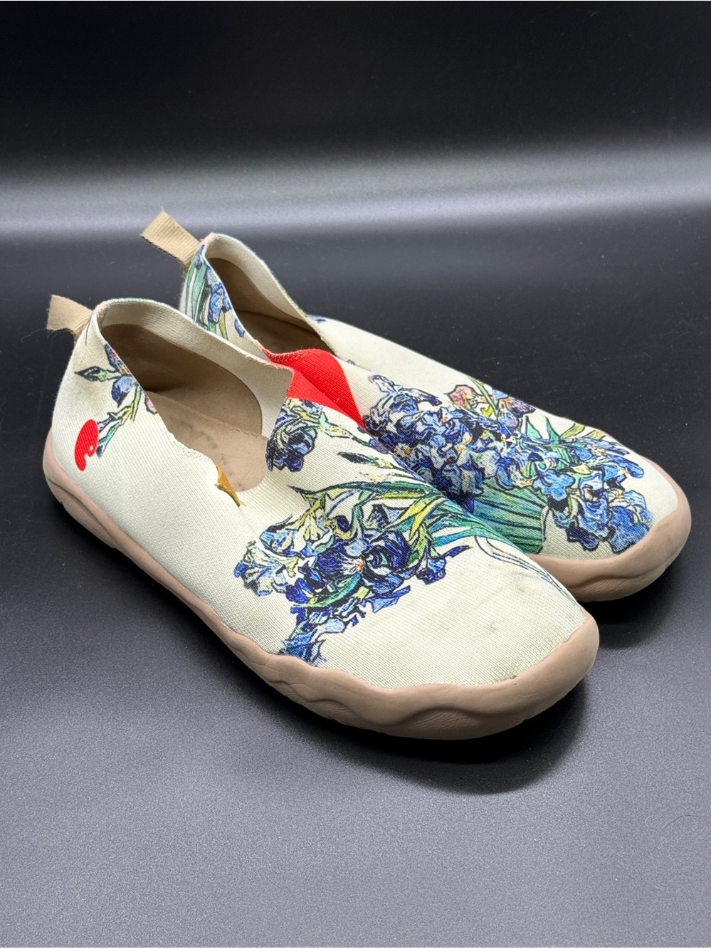 Uin Love Iris Slip On Travel Shoes Women's 9 Lightweight Walking Floral Festive